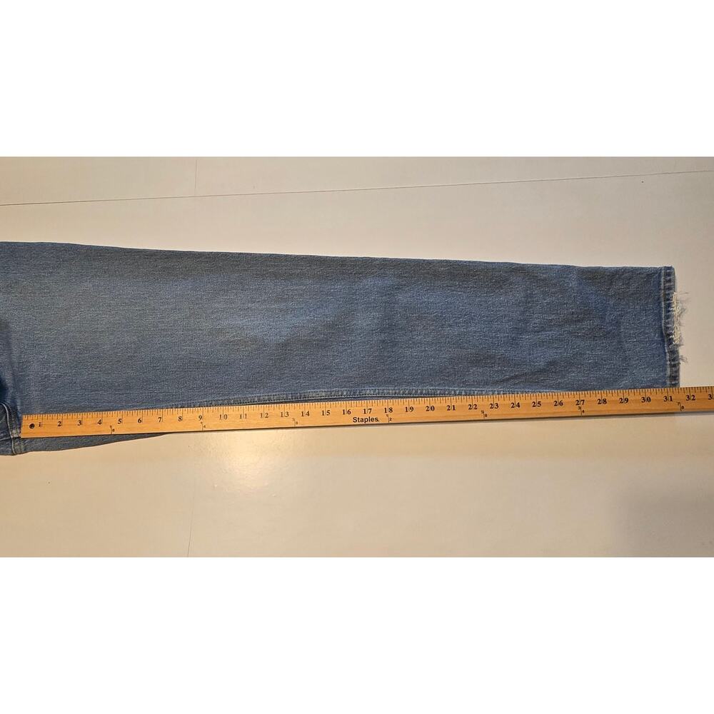 Abercrombie & Fitch 90s Straight Ultra High Rise Criss Cross Waist Jeans 6L Blue - Picture 15 of 16